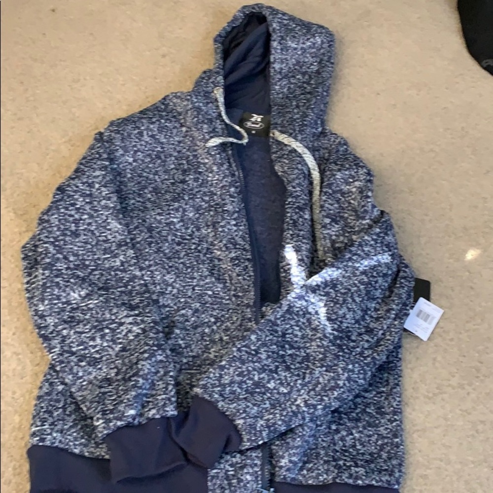 Navy blue cotton material hoodie (jacket)